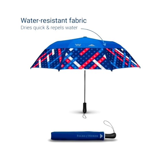 NEW Weatherman Collapsible Umbrella Folds of Honor Patriotic USA Sport Golf - Picture 3 of 13